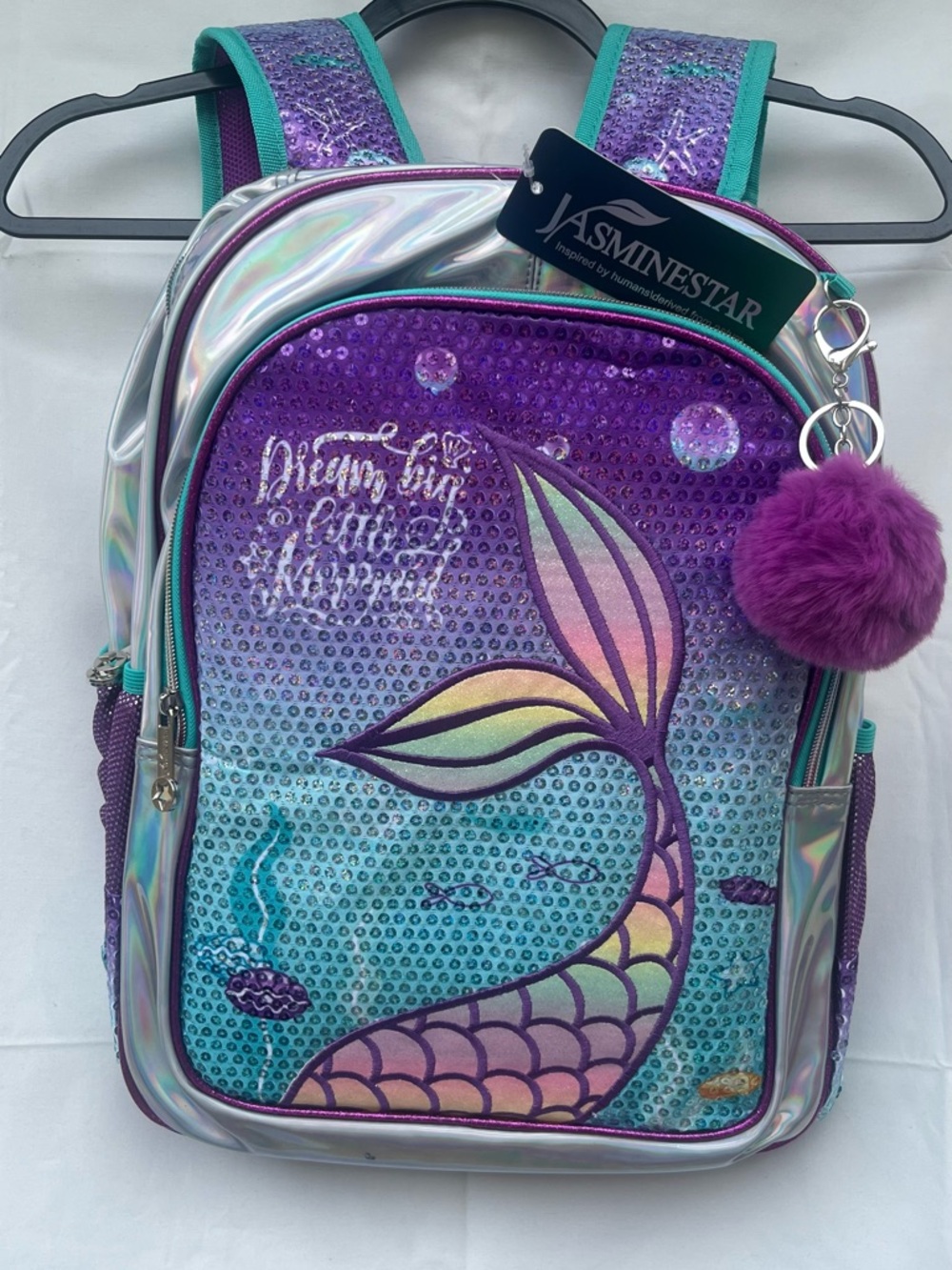 Kids Mermaid Sequin Backpack in Purple & Teal
